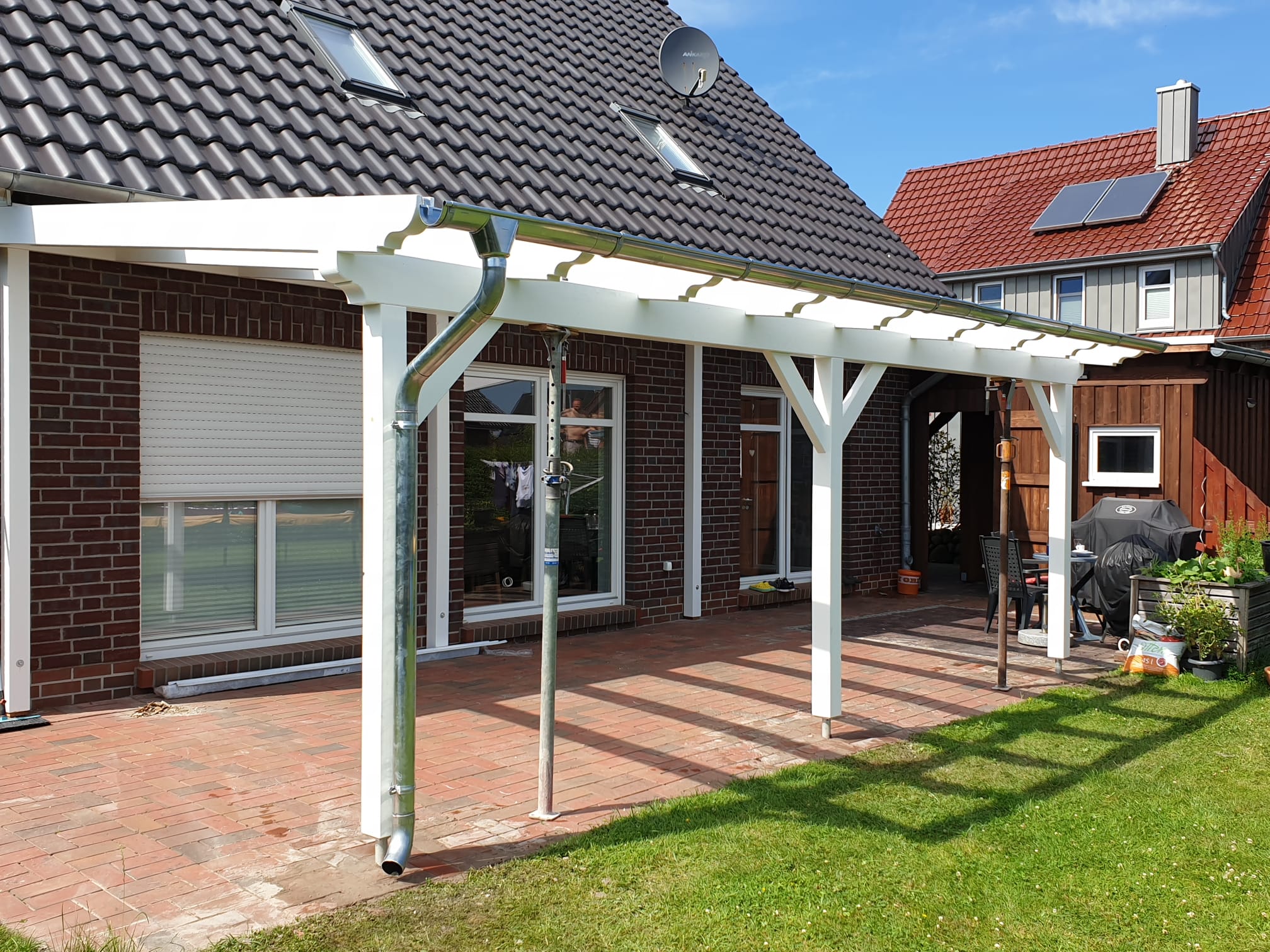 Terrassen&uuml;berdachung &ndash; Wei&szlig; &ndash; Ansicht 2