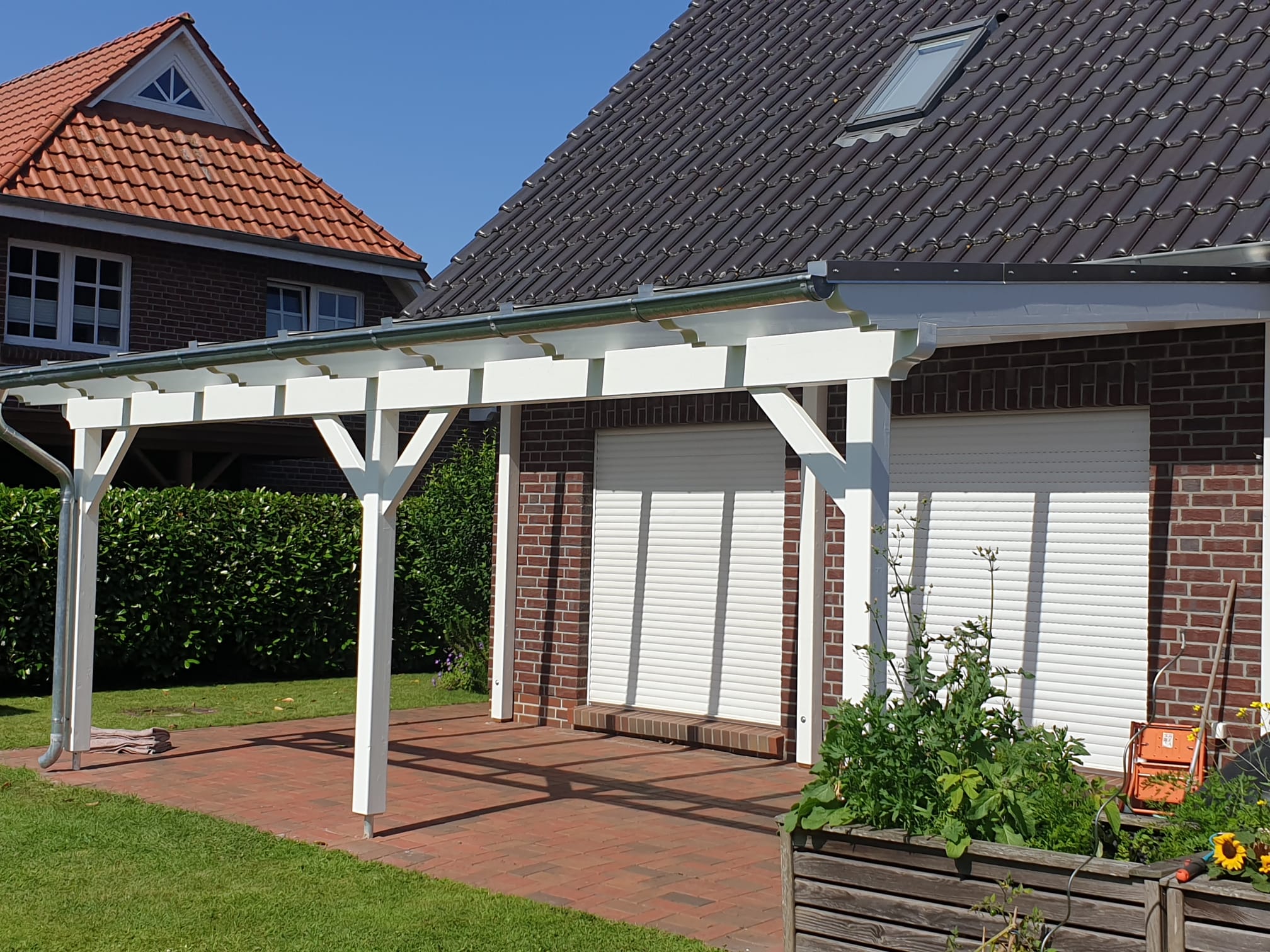 Terrassen&uuml;berdachung &ndash; Wei&szlig; &ndash; Ansicht 3